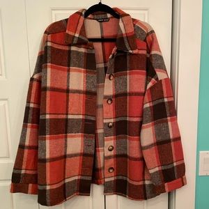 Oversized plaid jacket